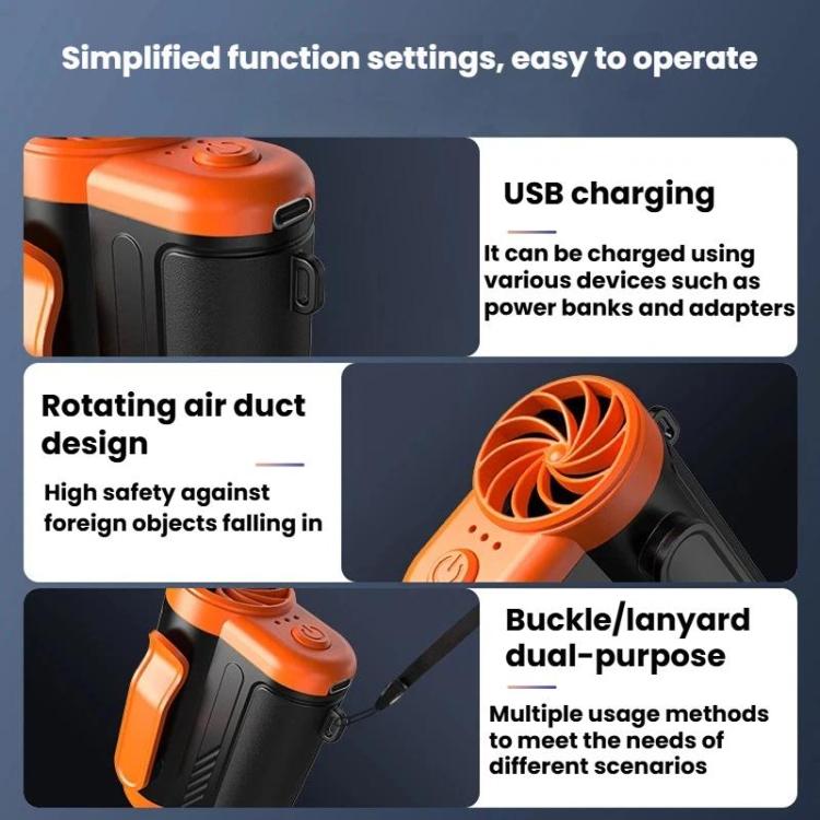 High-Speed Hanging Fan Portable Neck-Wear Handheld Outdoor Fan Mini USB Desktop Fan