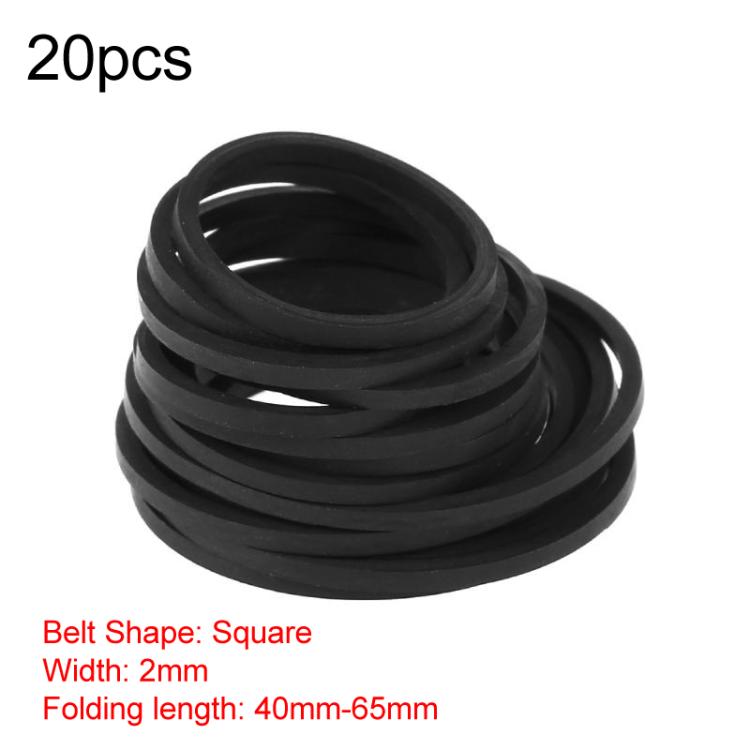 Mix Assorted Rubber Belts CD DVD Cassette Tape, 60pcs 0.5mm Square Fold Length 40-100mm, 30pcs 0.7mm Square Fold Length 45-120mm, 20pcs 1mm Square Fold Length 35-85mm, 20pcs 1mm Square Fold Length 90-135mm, 30pcs 1mm Square Fold Length 40-135mm        ...