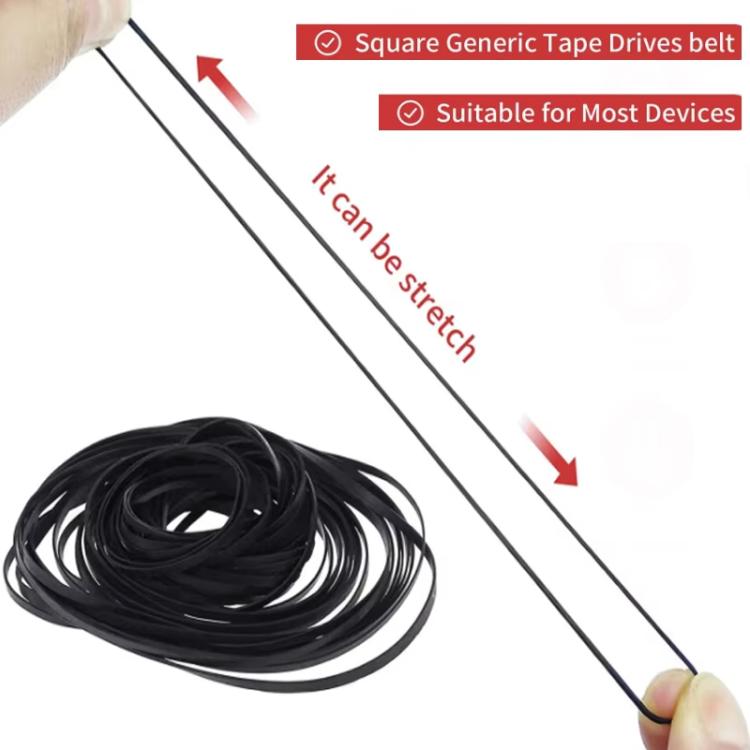 Mix Assorted Rubber Belts CD DVD Cassette Tape, 60pcs 0.5mm Square Fold Length 40-100mm, 30pcs 0.7mm Square Fold Length 45-120mm, 20pcs 1mm Square Fold Length 35-85mm, 20pcs 1mm Square Fold Length 90-135mm, 30pcs 1mm Square Fold Length 40-135mm        ...