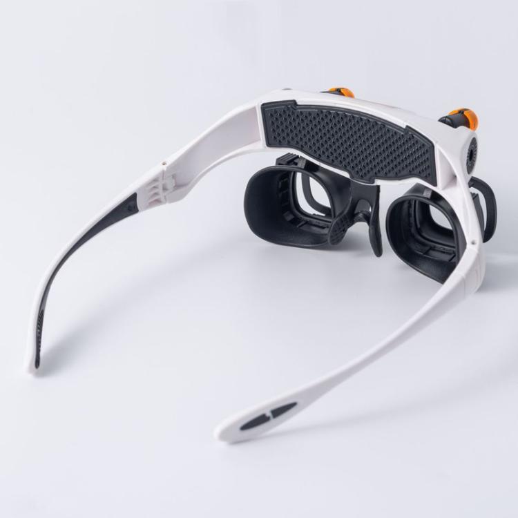 USB Rechargeable Headband Magnifier With 5 Interchangeable Lens Pairs 2X 4X 6X 10X 13X And Dual LED Lights, RJS223-21SXC
