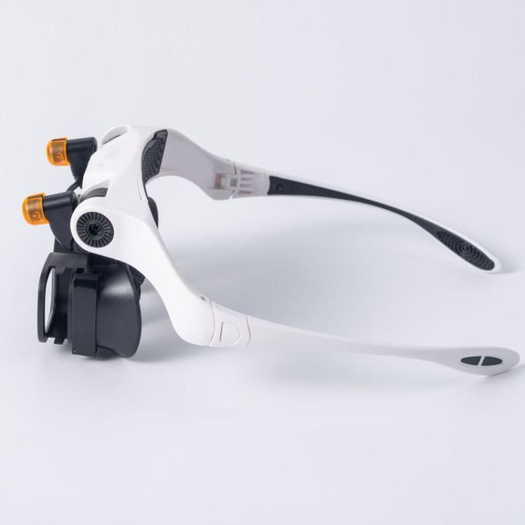 USB Rechargeable Headband Magnifier With 5 Interchangeable Lens Pairs 2X 4X 6X 10X 13X And Dual LED Lights, RJS223-21SXC