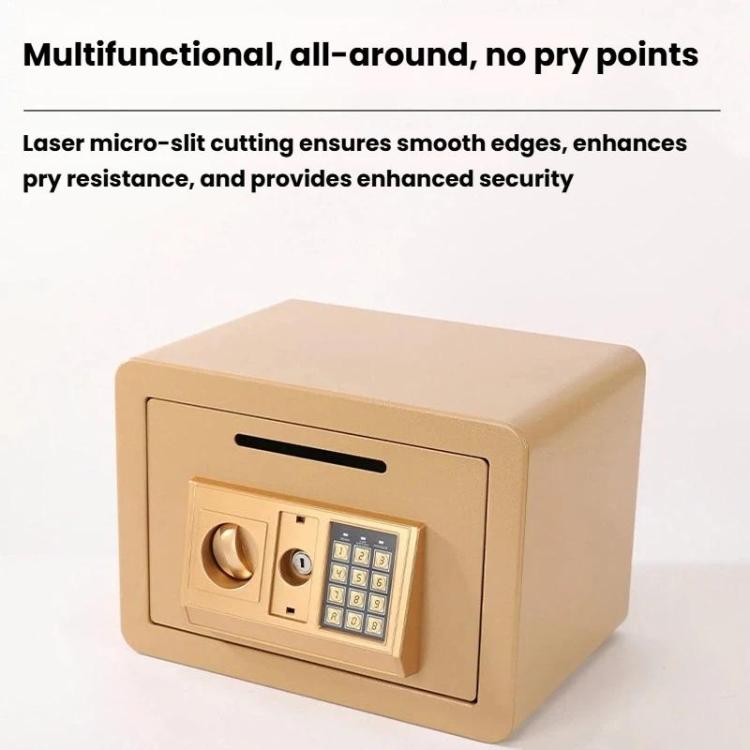 Wall-Mounted Small Steel Safe With Anti-Theft Plate Password Storage Safe, Black With Money Drop Slot, Gold With Money Drop Slot, Black No Money Drop Slot, Gold No Money Drop Slot