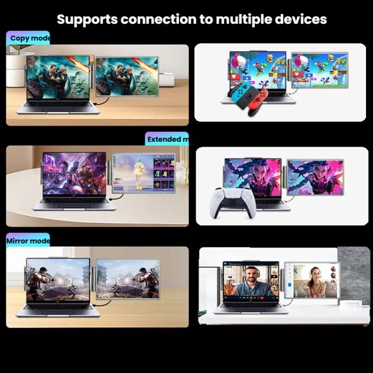14-Inch Portable Monitor USB-C & HDMI-Compatible Laptop Second Screen, HYX-14R