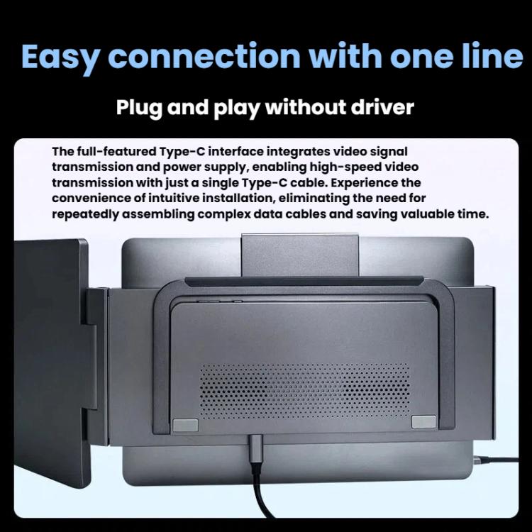 14-Inch Portable Monitor USB-C & HDMI-Compatible Laptop Second Screen, HYX-14R
