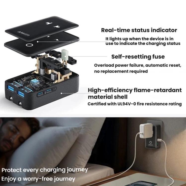 ANKER A9215 Multi-Country Adapter 20W Fast Charging PD Smart Distribution Universal Portable Charger