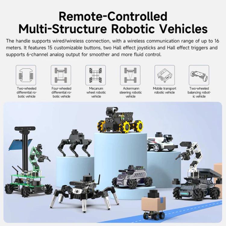 YAHBOOM Tri-Mode ROS Robot Controller Wireless Gamepad for Jetson, Raspberry Pi, Switch, PC