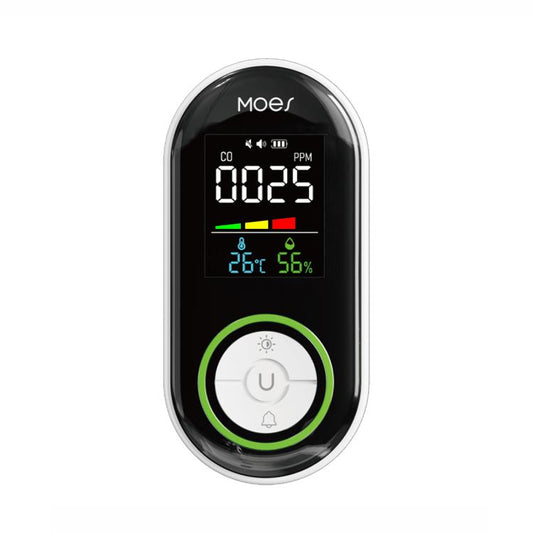 MOES Carbon Monoxide Temperature & Humidity Detector Monitoring Alarm Sensor, 3 In 1 US Plug, 3 In 1 EU Plug, 4 In 1 Gas US Plug, 4 In 1 Gas EU Plug, 4 In 1 Smoke US Plug, 4 In 1 Smoke EU Plug, 5 In 1 Gas+Smoke US Plug, 5 In 1 Gas+Smoke EU Plug