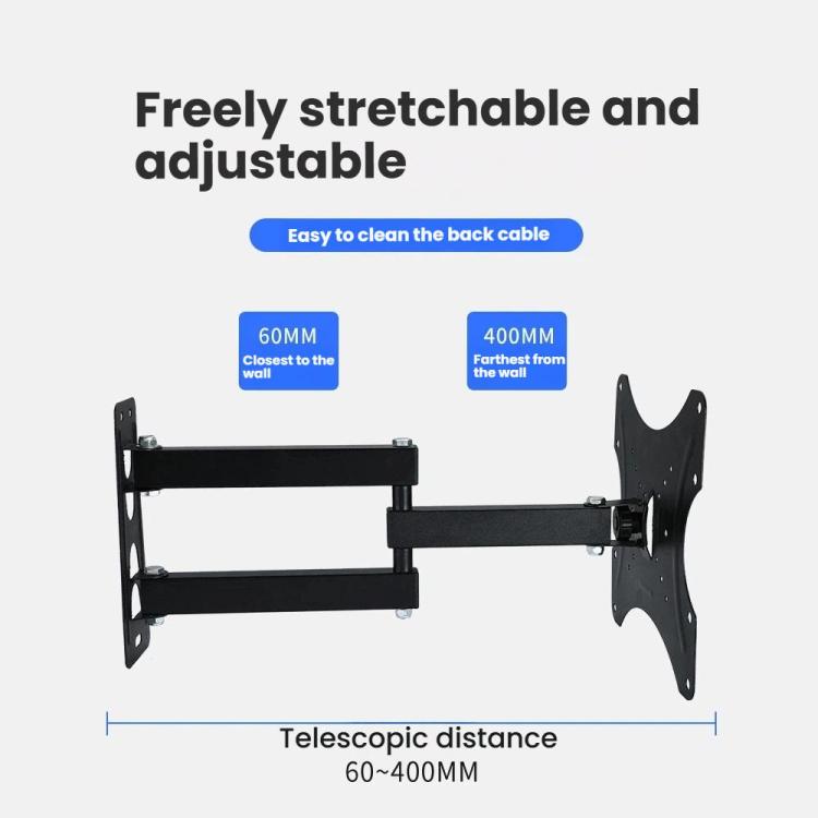 Articulating TV Wall Mount with Wide Swing Arm, Extends and Tilts for 14-55 Inch TVs and Monitors, 117B, 117B-2