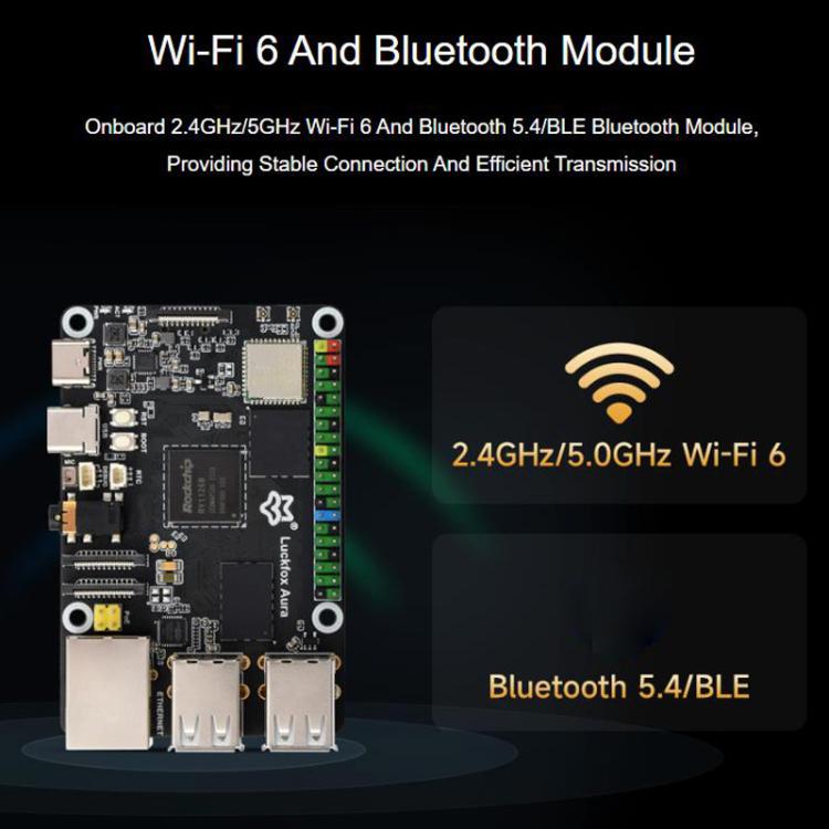 Luckfox Aura High-Performance Linux Development Board Rockchip RV1126B Quad-Core 1.6GHz Processor, RAM 2GB eMMC Flash 64GB, RAM 4GB No eMMC, RAM 4GB eMMC Flash 64GB