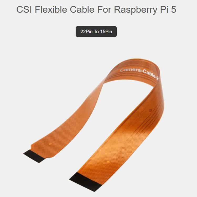 For Raspberry Pi 5 CSI FPC Flexible Cable 22Pin To 15Pin For CSI Camera Modules, Waveshare 25920