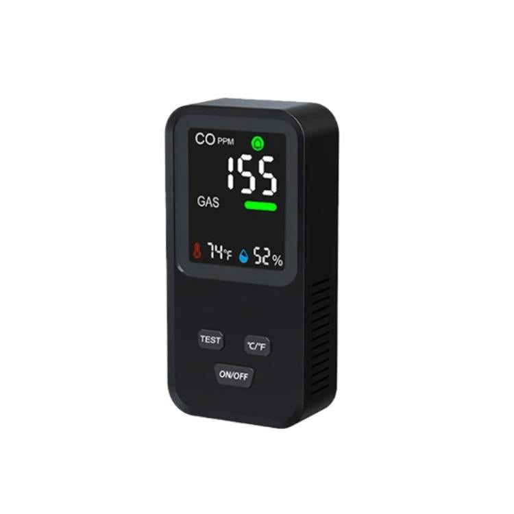 4-In-1 Plug-In Gas Detector Carbon Monoxide Combustible Gas Temperature Humidity Monitor With High Sensitivity & Alarm, US Plug, DM340  White, DM340 Black