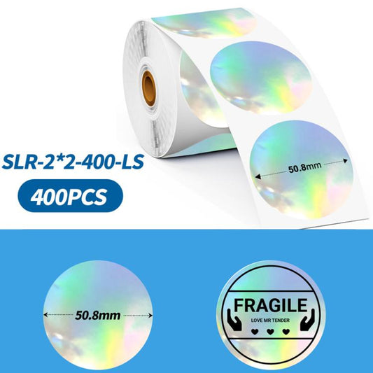 Phomemo 2-Inch Round Adhesive Labels For PM241-BT/PM246S/D520-BT Printer, LASER-SILVER-BLACK-400pcs, > LASER-GOLD-BLACK-400pcs, WHITE-BLACK-750pcs, PINK-BLACK-750pcs, YELLOW-BLACK-750pcs, BLUE-BLACK-750pcs, ORANGE-BLACK-750pcs, WHITE-BLUE-750pcs