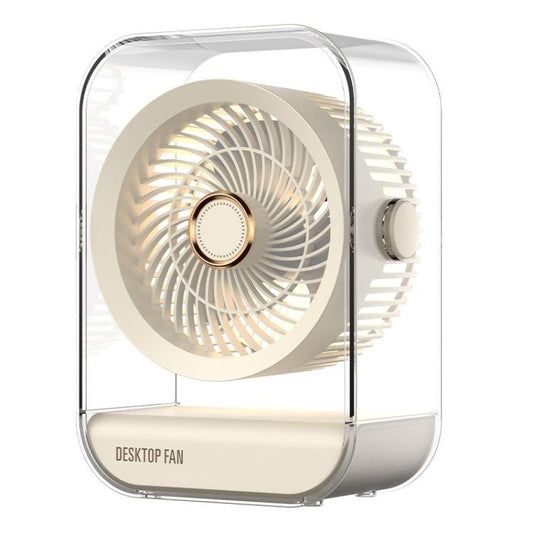 USB Rechargeable Desktop High-Power Fan With Night Light