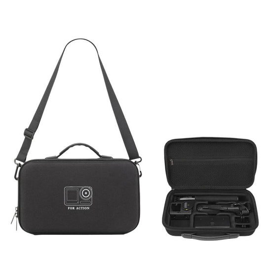 For DJI Osmo Action 6 Adventure Combo Carrying Case Portable Shoulder Bag Battery Handle & 1.5m Extension Rod, Cage Compatible