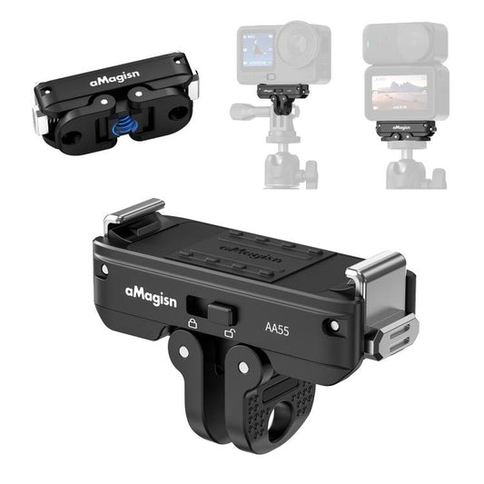 For DJI Osmo Action 6 / Nano aMagisn Metal Magnetic Quick Release Mount 2.0 Lockable Adapter, For DJI Osmo Action 6 / Nano
