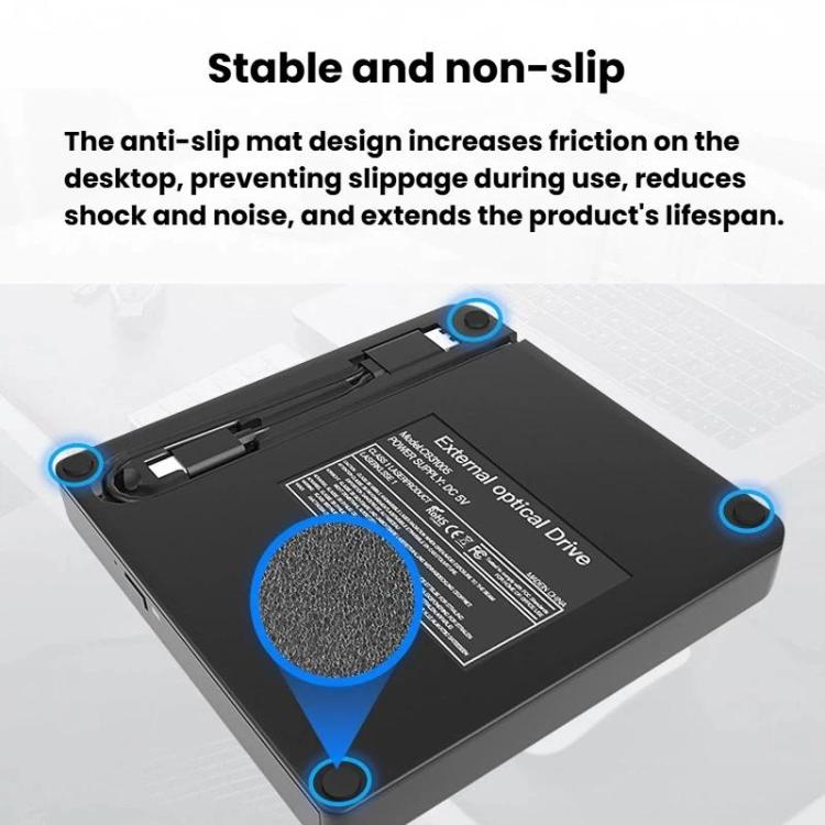 External DVD CD Writer Drive USB 3.0 & Type-C Portable Optical Disc Drive, USB 3.0 & Type-C Drive