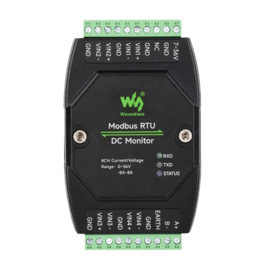 Industrial 4-Ch DC Monitoring Module, 16-Bit High-Precision Acquisition, Supports Voltage And Current Measurement, Modbus RTU Protocol, 33931