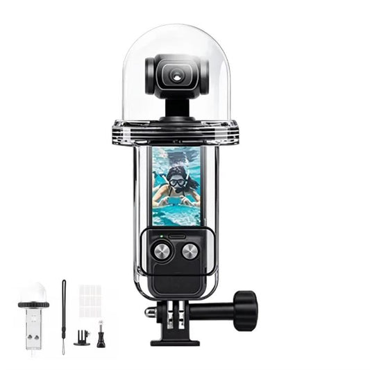 For DJI Osmo Pocket 4 Waterproof Case 60M/196ft Diving Housing Shell with 540-degree Panoramic View Underwater Accessories for Surfing Snorkeling