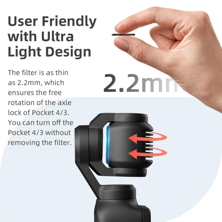 For DJI Osmo Pocket 4 / 3 aMagisn Magnetic Lens Filter, Adjustable CPL, VND  1-5 Stop, VND 6-10 Stop, Black Mist 1/4, ND1000