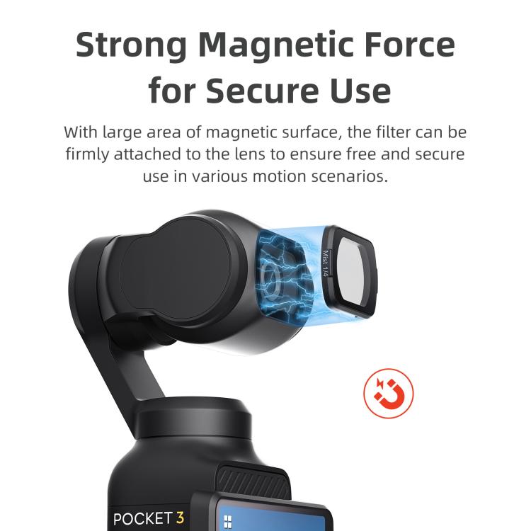 For DJI Osmo Pocket 4 / 3 aMagisn Magnetic Lens Filter, Adjustable CPL, VND  1-5 Stop, VND 6-10 Stop, Black Mist 1/4, ND1000