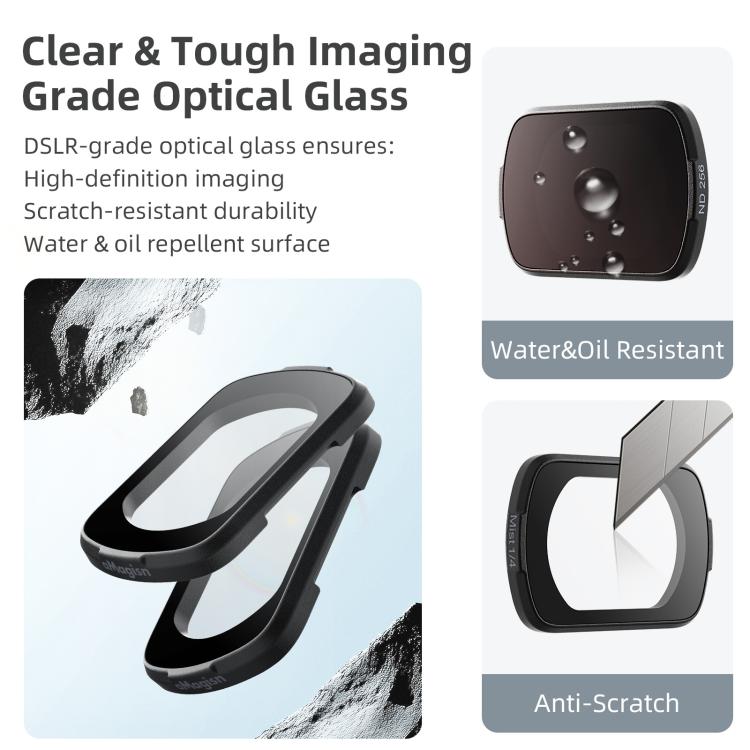 For DJI Osmo Pocket 4 / 3 aMagisn Magnetic Lens Filter, Adjustable CPL, VND  1-5 Stop, VND 6-10 Stop, Black Mist 1/4, ND1000