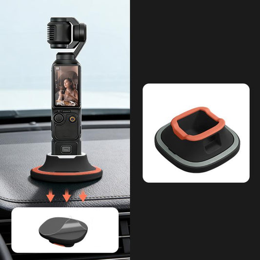 For DJI Osmo Pocket 4/3 Silicone Anti-Slip Base Desktop Support Stand Holder Includes Reusable Nano Adhesive for Car Dashboard