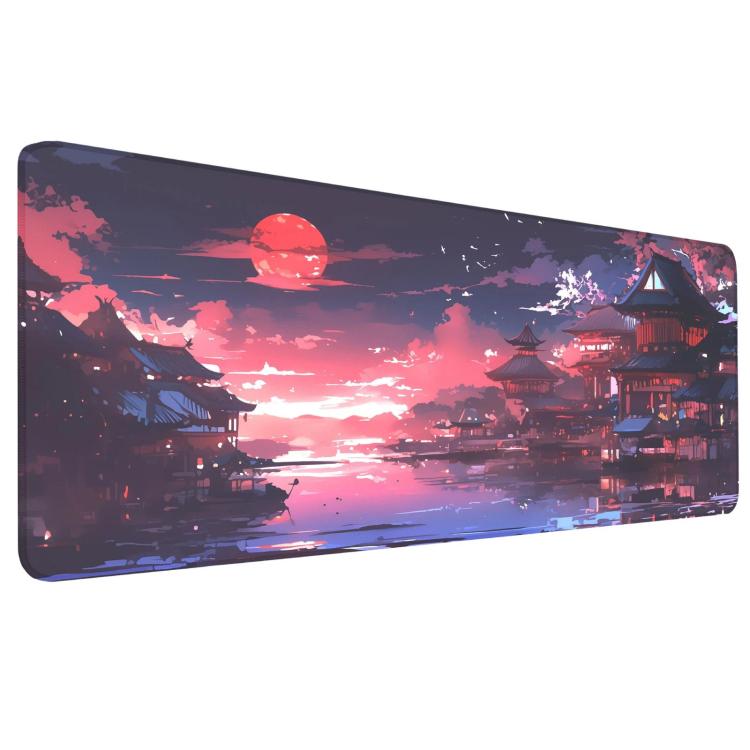 Stain-Resistant Ancient Landscape Mouse Pad, E-Sports Gaming Keyboard Desk Mat, 30 x 80 x 0.2cm, 30 x 80 x 0.3cm, 40 x 90 x 0.2cm, 40 x 90 x 0.3cm