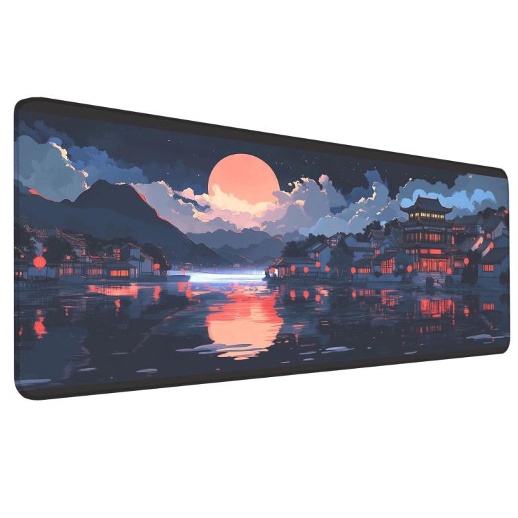 Stain-Resistant Ancient Landscape Mouse Pad, E-Sports Gaming Keyboard Desk Mat, 30 x 80 x 0.2cm, 30 x 80 x 0.3cm, 40 x 90 x 0.2cm, 40 x 90 x 0.3cm