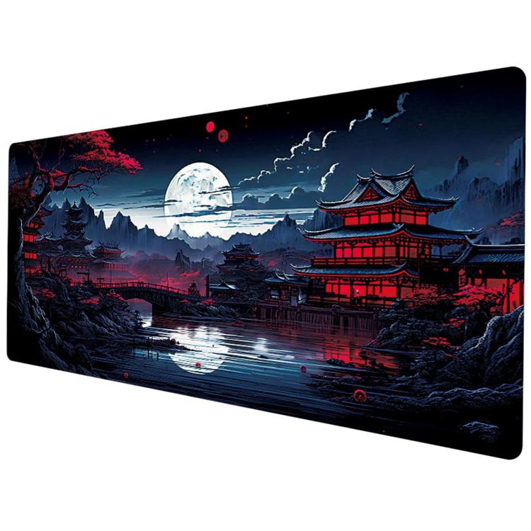 Stain-Resistant Ancient Landscape Mouse Pad, E-Sports Gaming Keyboard Desk Mat, 30 x 80 x 0.2cm, 30 x 80 x 0.3cm, 40 x 90 x 0.2cm, 40 x 90 x 0.3cm