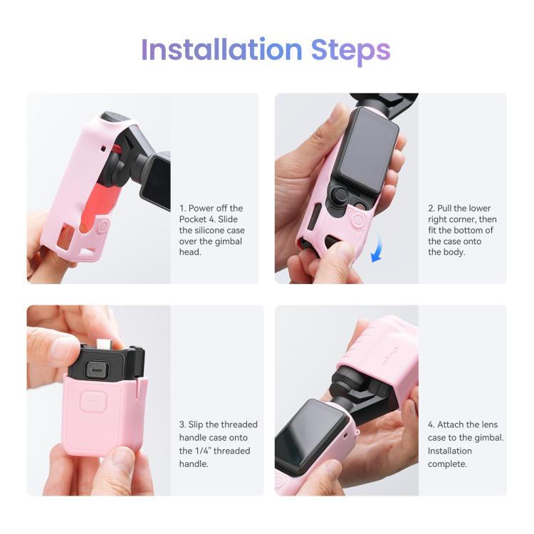 For DJI Osmo Pocket 4 AMagisn Multi-Color Silicone Protective Case Full Body Sleeve Precision Cutout Anti-Scratch Skin