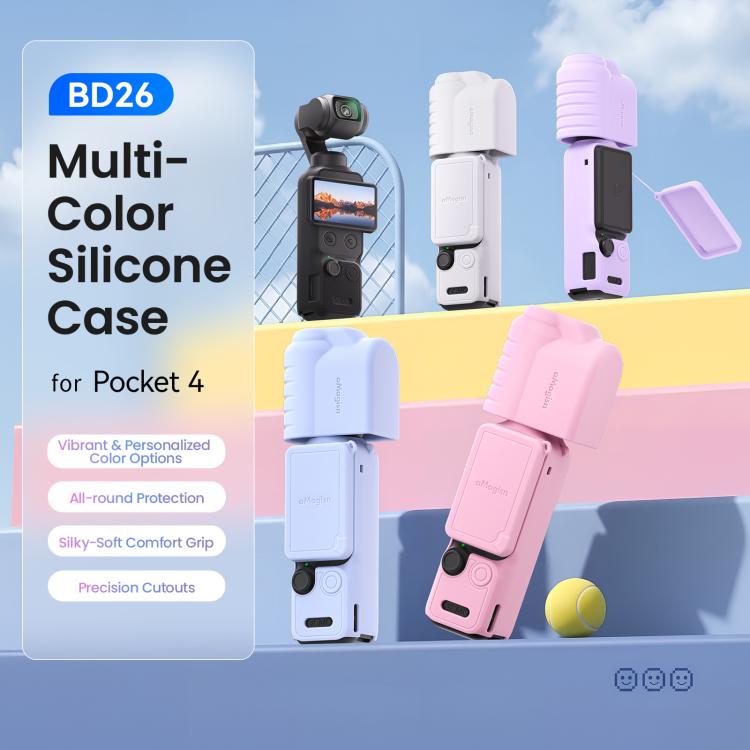 For DJI Osmo Pocket 4 AMagisn Multi-Color Silicone Protective Case Full Body Sleeve Precision Cutout Anti-Scratch Skin