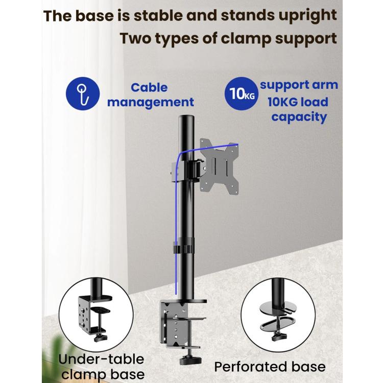 10-32 Inch Computer Monitor Height-Adjustable Swivel Desktop Stand, ZX-MT010