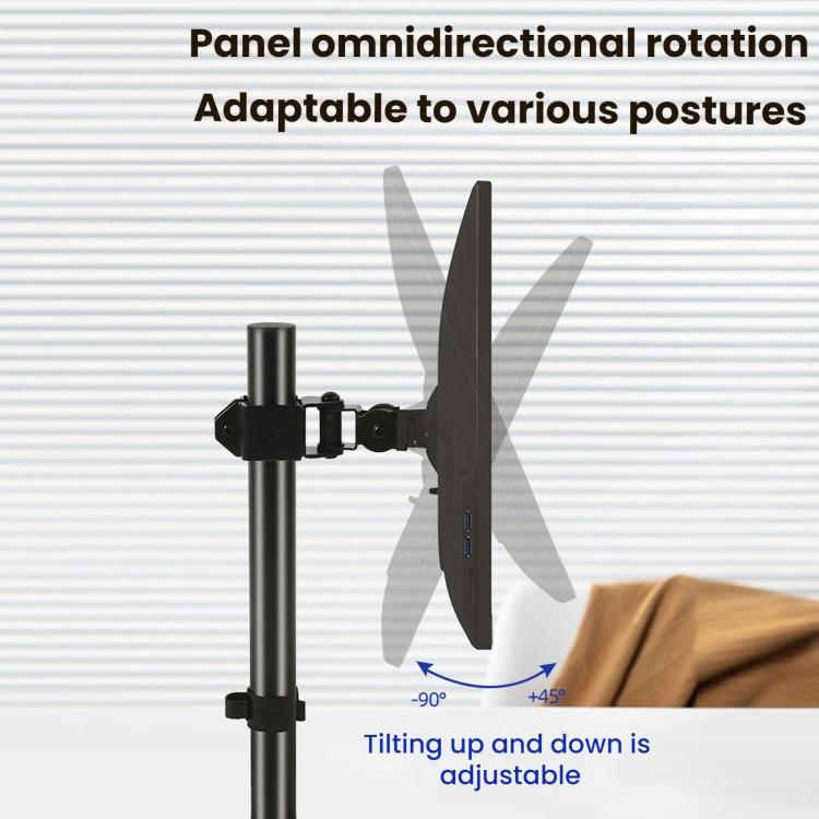 10-32 Inch Computer Monitor Height-Adjustable Swivel Desktop Stand, ZX-MT010