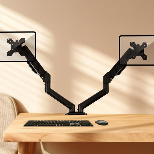 32-Inch Pneumatic Arm Dual-Screen Height-Adjustable Computer Monitor Stand, DY-02