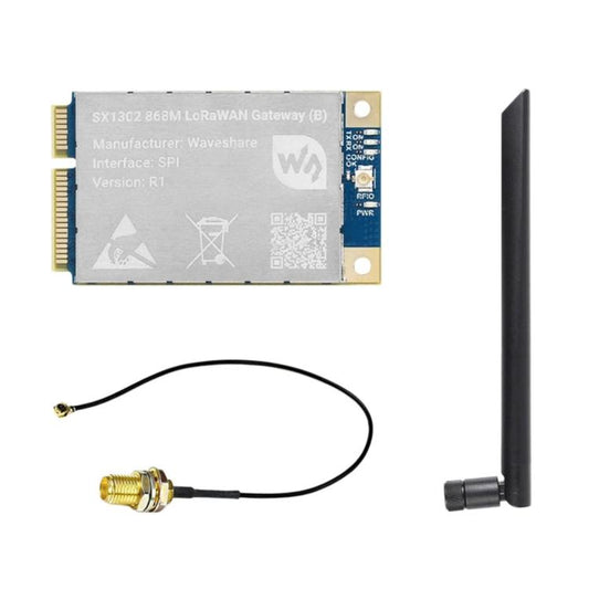 Waveshare For Raspberry Pi LoRaWAN Gateway Module Standard Mini-PCIe Socket, SX1302 868M, SX1302 868M With Expansion Board, SX1303 868M, SX1303 868M With Expansion Board, SX1302 915M, SX1302 915M With Expansion Board, SX1303 915M                       ...