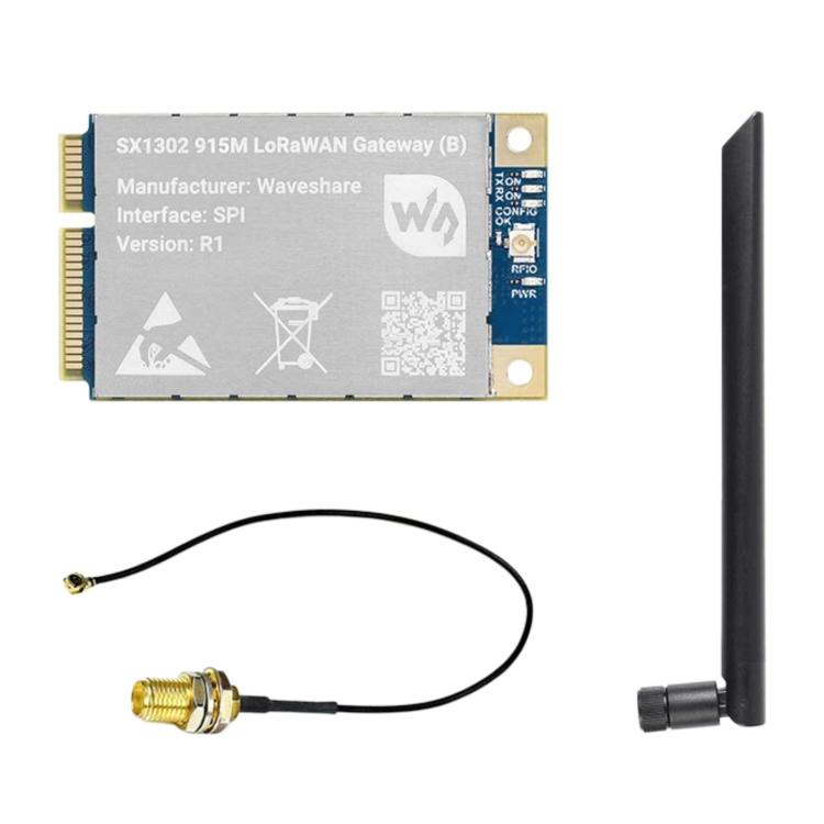 Waveshare For Raspberry Pi LoRaWAN Gateway Module Standard Mini-PCIe Socket, SX1302 868M, SX1302 868M With Expansion Board, SX1303 868M, SX1303 868M With Expansion Board, SX1302 915M, SX1302 915M With Expansion Board, SX1303 915M                       ...