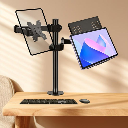 Laptop Monitor Dual-Arm Rotating Clamp Desktop Stand, ZX-MT025
