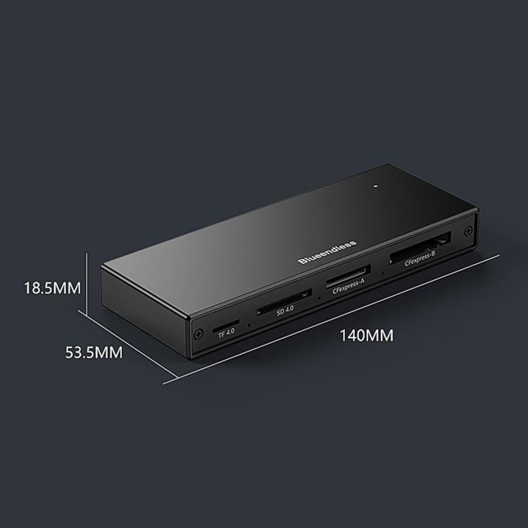 Blueendless USB 3.2 High-Speed Card Reader For CFEA/CFeB/SD 4.0/TF Cameras And Memory Cards, CFEA+CFeB+SD 4.0+TF