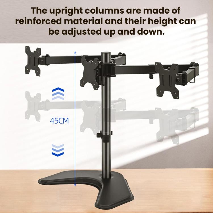 Three-Screen 360 Degree Rotating Base Cantilever Monitor Mount, ZX-T033V