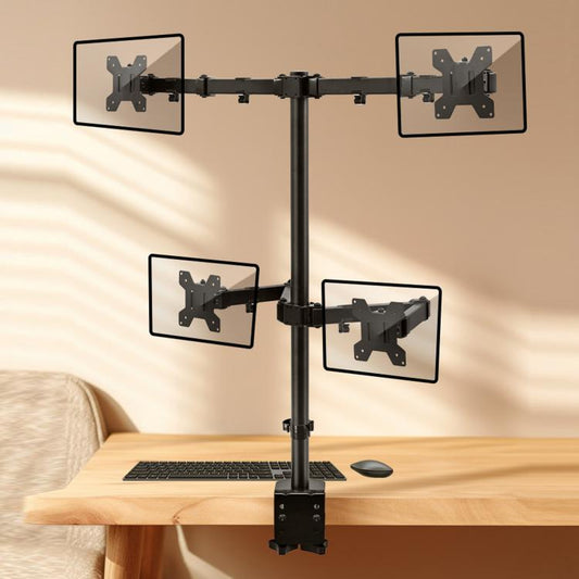 10-32 Inch 4-Screen Desktop Monitor Mount With Mechanical Arm, ZX-MT044