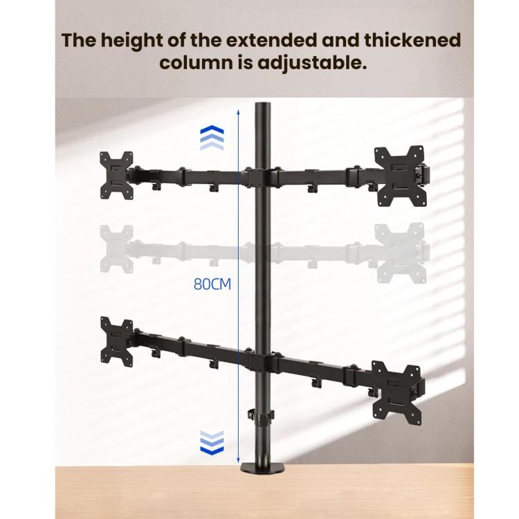 10-32 Inch 4-Screen Desktop Monitor Mount With Mechanical Arm, ZX-MT044