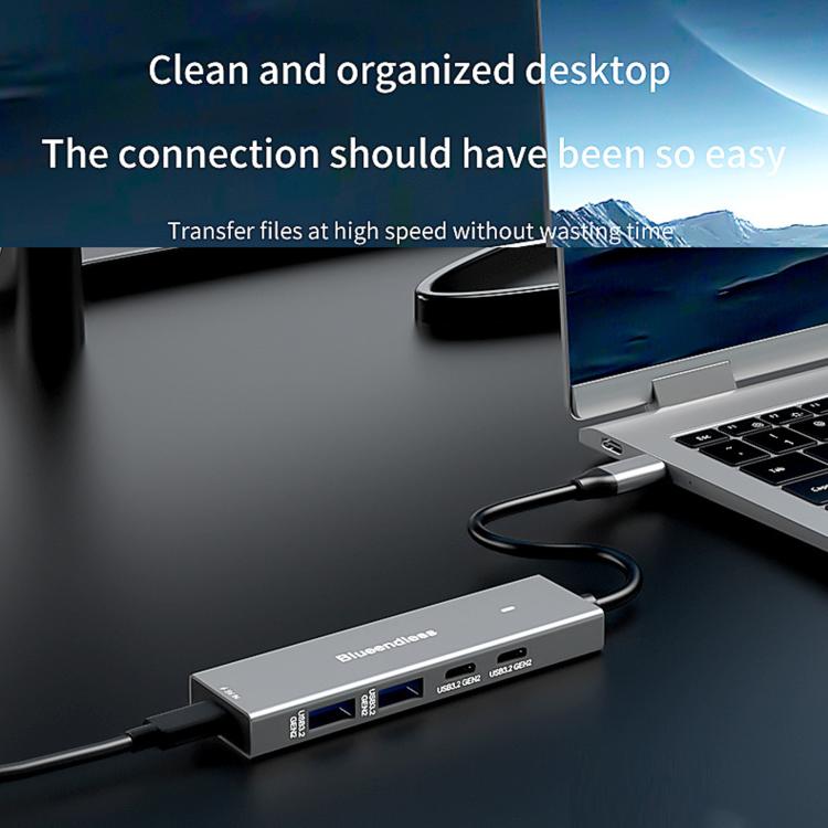 Blueendless 5 In 1 10Gbps High-Speed Computer/Mobile Phone Converter/Extension Splitter, USB 3.2 x 2+Type-C 3.2 x 2, Type-C 3.2 x 4