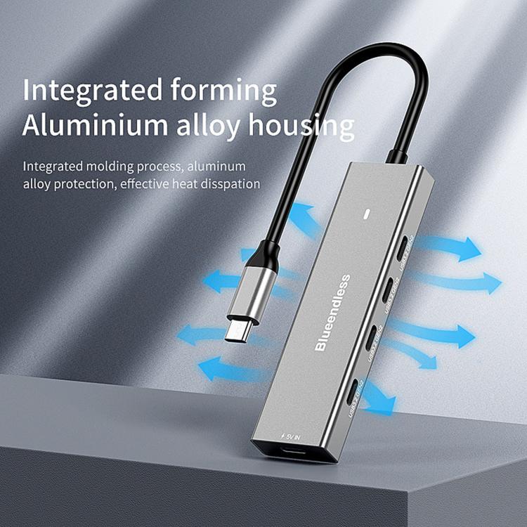 Blueendless 5 In 1 10Gbps High-Speed Computer/Mobile Phone Converter/Extension Splitter, USB 3.2 x 2+Type-C 3.2 x 2, Type-C 3.2 x 4