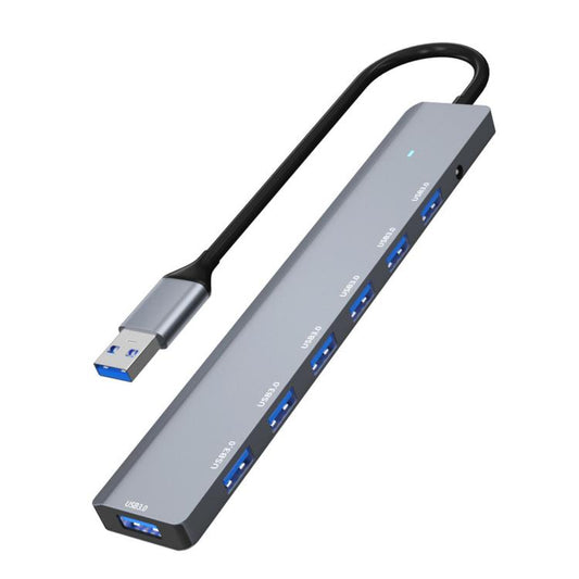 USB 3.0 Hub High Speed 7-Port Expander Aluminum Alloy Splitter With Independent DC 3.5mm Power Supply, ADS-313A