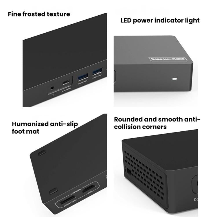 Blueendless Dual HDMI/DP Gigabit Expansion Dock With USB 3.2 Split Cable For Triple Display Expansion, 14 in 1