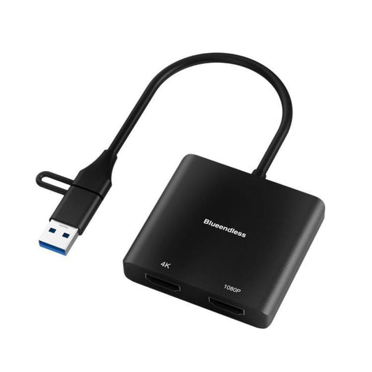 Blueendless Type-C Docking Station Dual HDMI Converter 4K High-Definition M1/2 Display Expansion, HU401