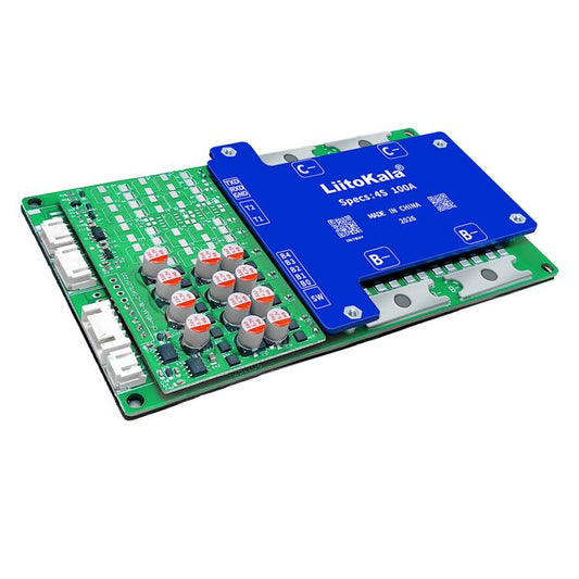 LiitoKala 4-channel Lithium Iron Phosphate Same-port Protection Board with Balanced Temperature Control Bluetooth BMS Support, 4S-12V 100A