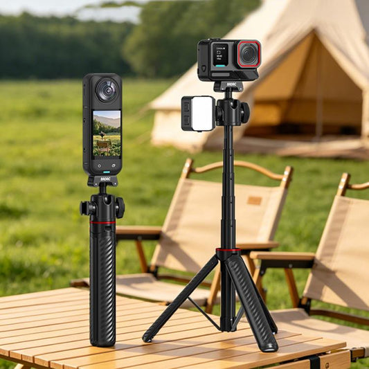 For Insta360 Ace Pro / 2 / X5 BRDRC Quick-Release Tripod Head Extension Selfie Stick