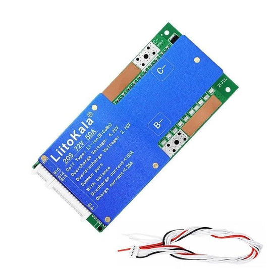 LiitoKala 20-cell 3.7V Ternary Lithium Battery BMS Electric Vehicle Battery Protection Board, 20S-60V 50A