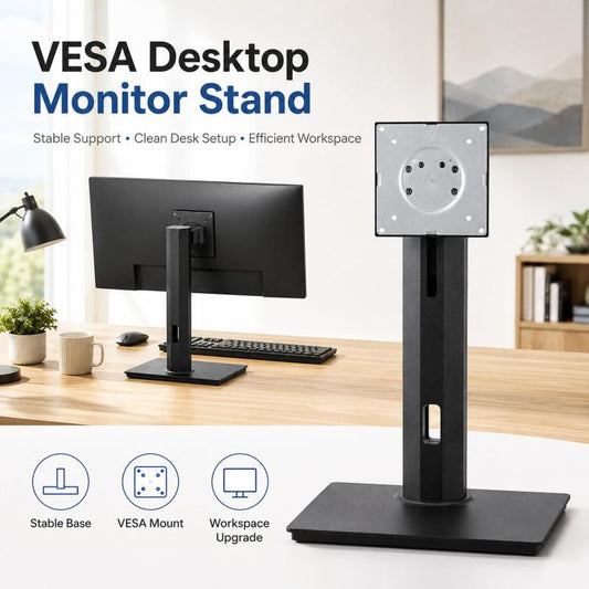 Waveshare 34443 VESA Desktop Monitor Stand For 21.5~ 27inch Monitors With 75 × 75 / 100 × 100 mm VESA Mounting Holes, 21.5~ 27inch
